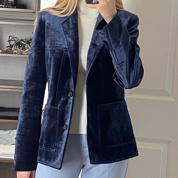 Phillip Lim 3.1 Tailored Blue Velvet Blazer - Picture 7 of 15